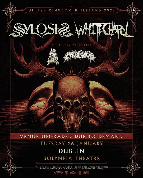 Sylosis & Whitechapel Sylosis, Whitechapel, Aversions Crown, Ingested at Olympia Theatre on 26 January 2027 gig poster