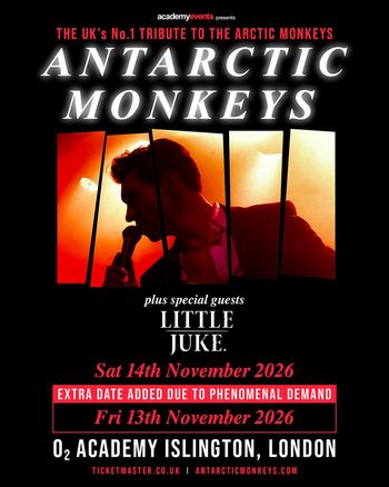 ANTARCTIC MONKEYS Little juke november 2026 tour poster