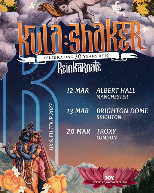 Kulashaker Celebrating 30 Years of K Kula Shaker march 2027 tour poster