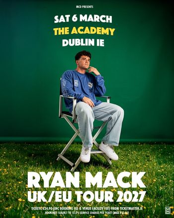 RYAN MACK UK/EU TOUR 2027 Ryan Mack at The Academy on 6 March 2027 gig poster