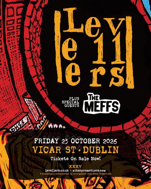 Levellers The Meffs at Vicar St on 23 October 2026 gig poster