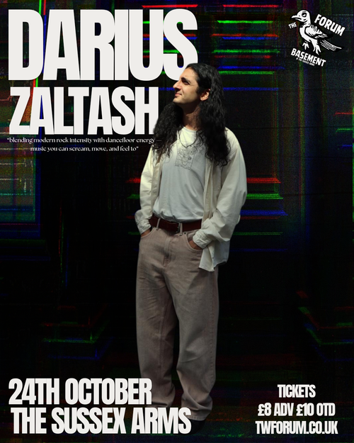 Darius Zaltash at The Sussex Arms on 24 October 2026 gig poster