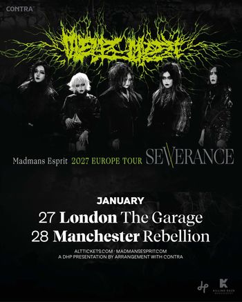 Madmans Esprit 2027 Europe Tour SEVERANCE Madmans Esprit january 2027 tour poster