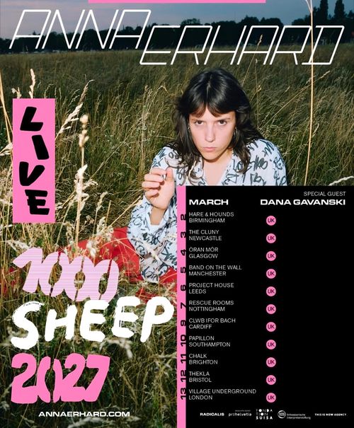 Anna Erhard Live 2027 Dana Gavanski, Anna Erhard march 2027 tour poster