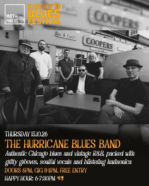 THE HURRICANE BLUES BAND at Coopers on 15 October 2026 gig poster