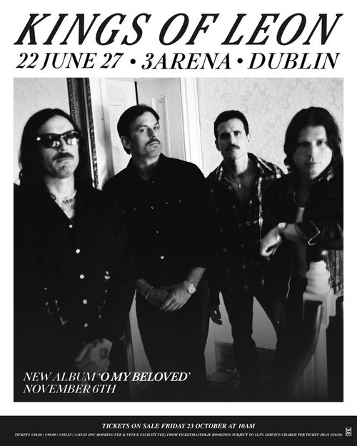 KINGS OF LEON at 3ARENA on 22 June 2027 gig poster