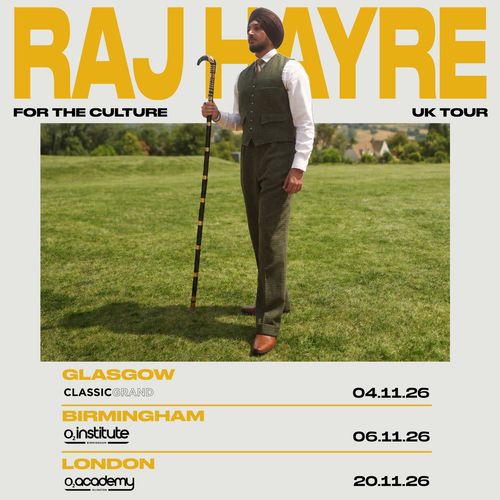 Raj Hayre - For The Culture UK Tour Raj Hayre november 2026 tour poster