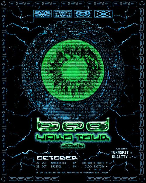 bed YAWO TOUR 2026 Bed., Turnspit, Duality october 2026 tour poster
