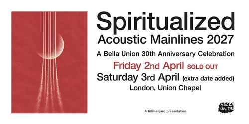 Spiritualized Acoustic Mainlines 2027 Spiritualized april 2027 tour poster