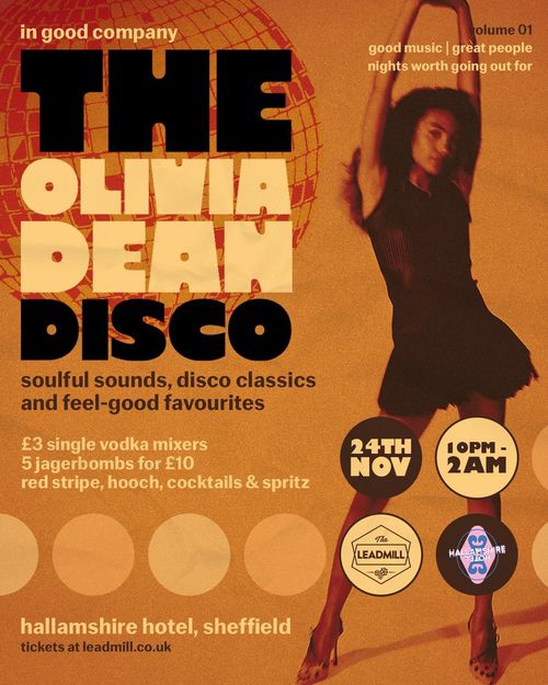 THE OLIVIA DEAN DISCO Olivia Dean at The Leadmill on 24 November 2026 gig poster