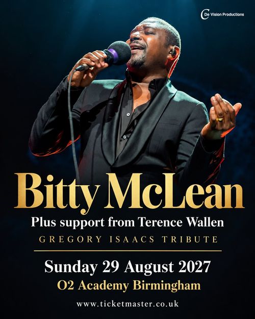 Bitty McLean Terence Wallen at O2 Academy Birmingham on 29 August 2027 gig poster