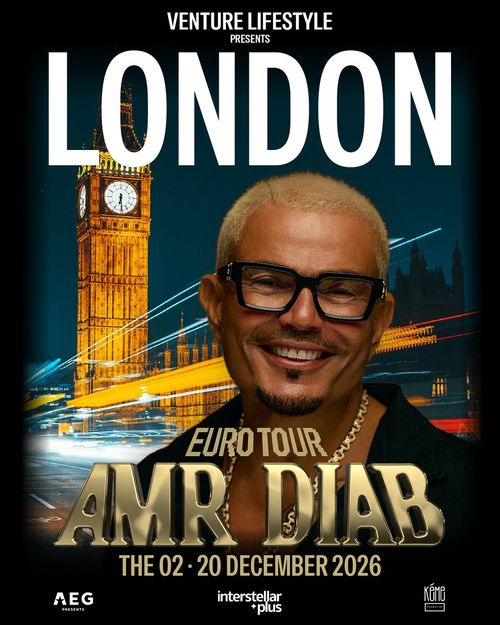 AMR DIAB - EURO TOUR عمرو دياب at The O2 on 20 December 2026 gig poster