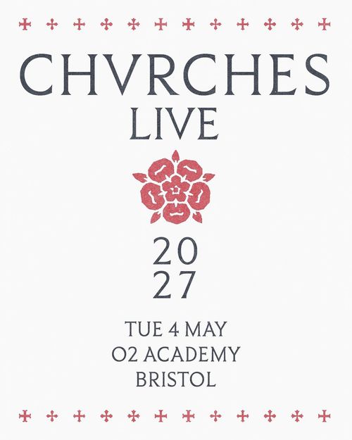 CHVRCHES LIVE 2027 CHVRCHES may 2027 tour poster