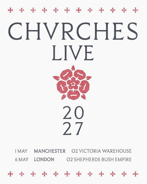 CHVRCHES LIVE 2027 CHVRCHES may 2027 tour poster