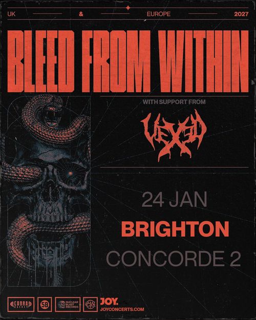 BLEED FROM WITHIN VEXED at Concorde 2 on 24 January 2027 gig poster