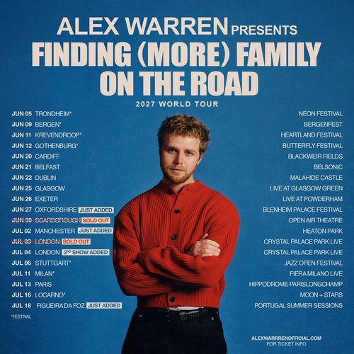 Alex Warren Presents Finding (More) Family On The Road 2027 World Tour Alex Warren june 2027 to july 2027 tour poster