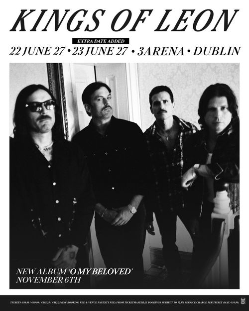 KINGS OF LEON june 2027 tour poster