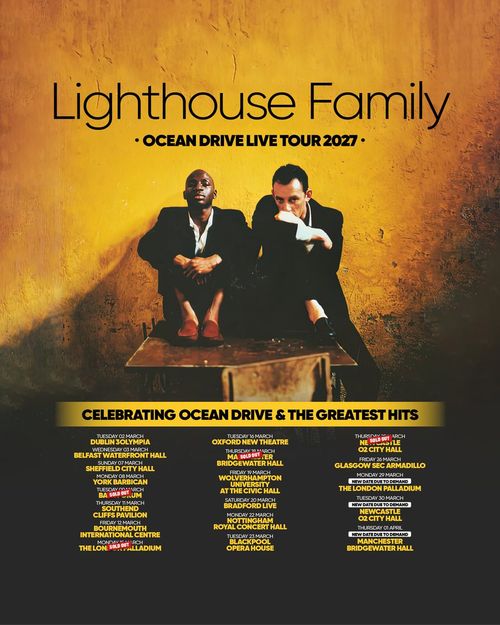 Lighthouse Family - Ocean Drive Live Tour 2027 Lighthouse Family march 2027 to april 2027 tour poster