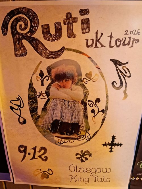 Ruti uk tour 2026 Ruti at King Tuts on 9 December 2026 gig poster