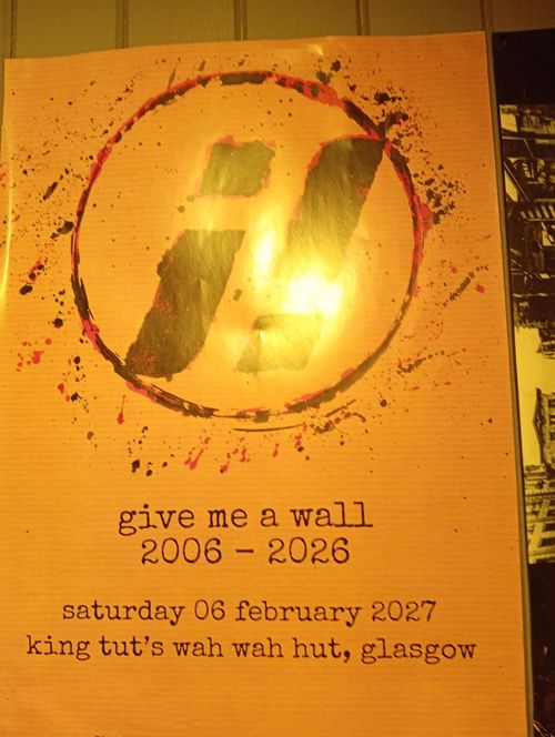 give me a wall 2006 - 2026 give me a wall at king tut's wah wah hut on 6 February 2027 gig poster