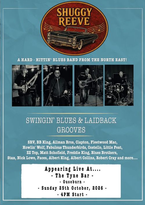 Shuggy Reeve at The Tyne Bar on 25 October 2026 gig poster
