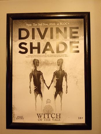 DIVINE SHADE Witch of the Vale at BLOC+ on 3 November 2026 gig poster