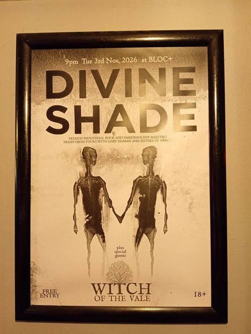 DIVINE SHADE Witch of the Vale at BLOC+ on 3 November 2026 gig poster