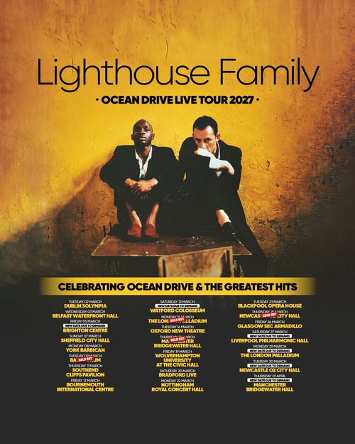 Lighthouse Family - Ocean Drive Live Tour 2027 Lighthouse Family march 2027 to april 2027 tour poster
