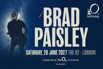 BRAD PAISLEY at The O2 on 26 June 2027 gig poster