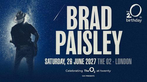BRAD PAISLEY at The O2 on 26 June 2027 gig poster