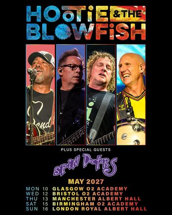 Hootie & the Blowfish Spin Doctors, Spin Doctors may 2027 tour poster
