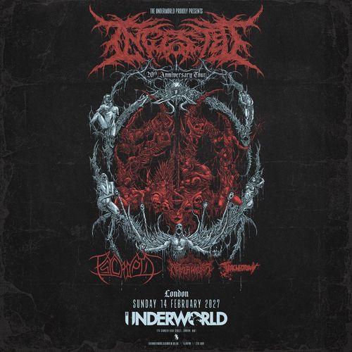 INGESTED - 20th Anniversary Tour Ingested, Psycroptic, Netherwalker, Tracheotomy at The Underworld on 14 February 2027 gig poster