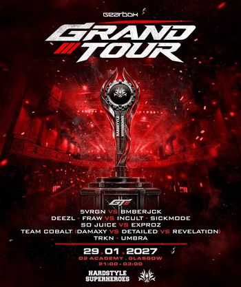 GRAND TOUR DETAILED, REVELATION, 5VRGN, EXPROZ, DEEZL, TEAM COBALT, DAMAXY, BMBERJCK, SO JUICE, TRKN, UMBRA, FRAW, SICKMODE, Incult at O2 Academy on 29 January 2027 gig poster