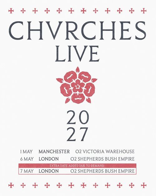 CHVRCHES LIVE 2027 CHVRCHES may 2027 tour poster