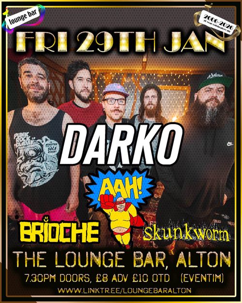 DARKO Skunkworm, Brioche at THE LOUNGE BAR on 29 January 2027 gig poster
