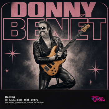 Donny Benét at Heaven on 7 October 2026 gig poster