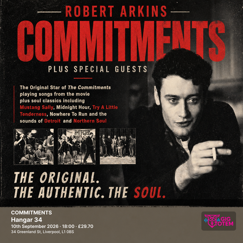 ROBERT ARKINS COMMITMENTS Robert Arkins at Hangar34 on 10 September 2026 gig poster
