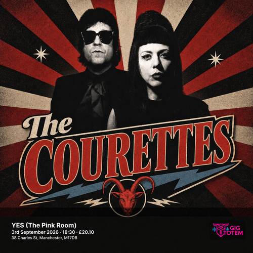 The Courettes at YES (The Pink Room) on 3 September 2026 gig poster