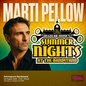 Marti Pellow at Kelvingrove Bandstand on 8 August 2026 gig poster