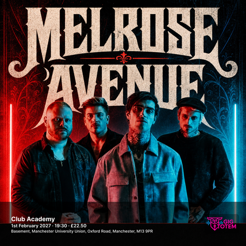Melrose Avenue UK/EU Tour 2027 Melrose Avenue, Braunka, The Obsidian Resurrection, Arankai january 2027 to february 2027 tour poster