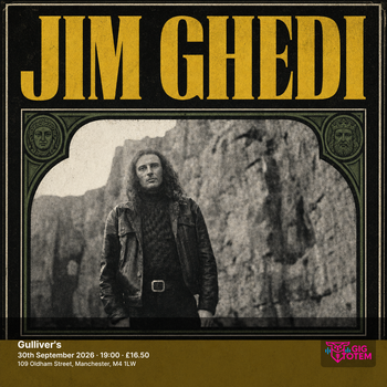 Jim Ghedi at Gulliver's on 30 September 2026 gig poster