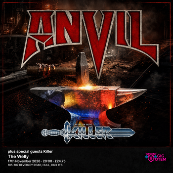 Anvil plus special guests Killer Anvil at The Welly on 17 November 2026 gig poster