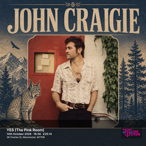 John Craigie at YES (The Pink Room) on 14 October 2026 gig poster