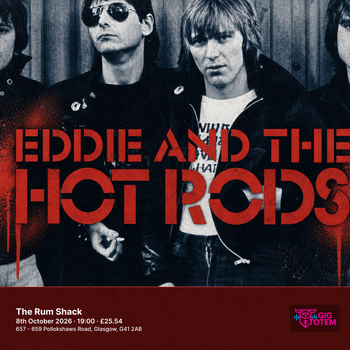 Eddie and The Hot Rods at The Rum Shack on 8 October 2026 gig poster
