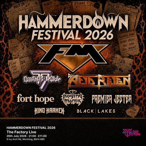 HAMMERDOWN FESTIVAL 2026 Acid Reign, A New Tomorrow at The Factory Live on 26 July 2026 gig poster
