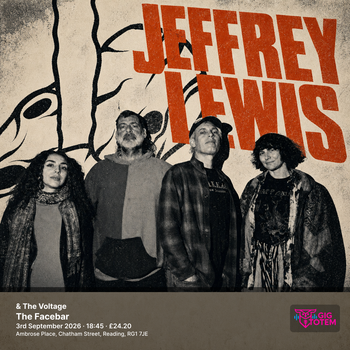 Jeffrey Lewis & The Voltage Jeffrey Lewis at Face Bar on 3 September 2026 gig poster