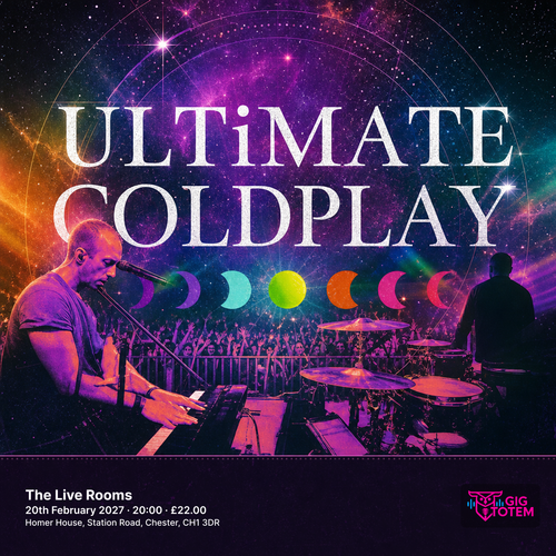 Ultimate Coldplay at The Live Rooms on 20 February 2027 gig poster