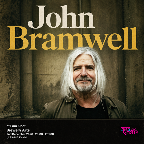 John Bramwell of I Am Kloot John Bramwell at Brewery Arts on 2 December 2026 gig poster