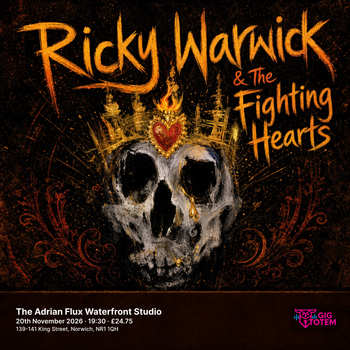 Ricky Warwick & The Fighting Hearts at The Adrian Flux Waterfront Studio on 20 November 2026 gig poster