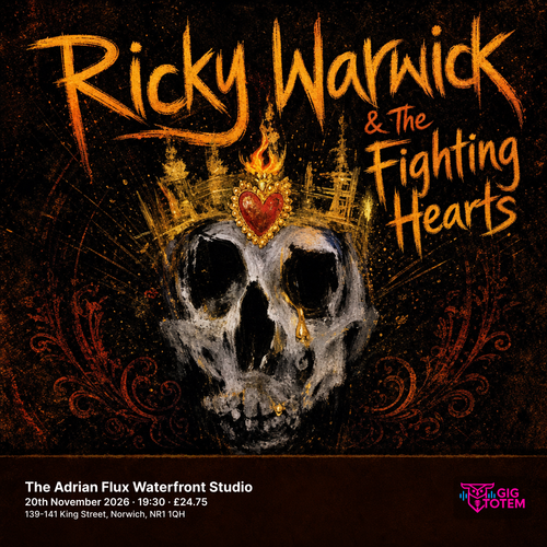 Ricky Warwick & The Fighting Hearts at The Adrian Flux Waterfront Studio on 20 November 2026 gig poster